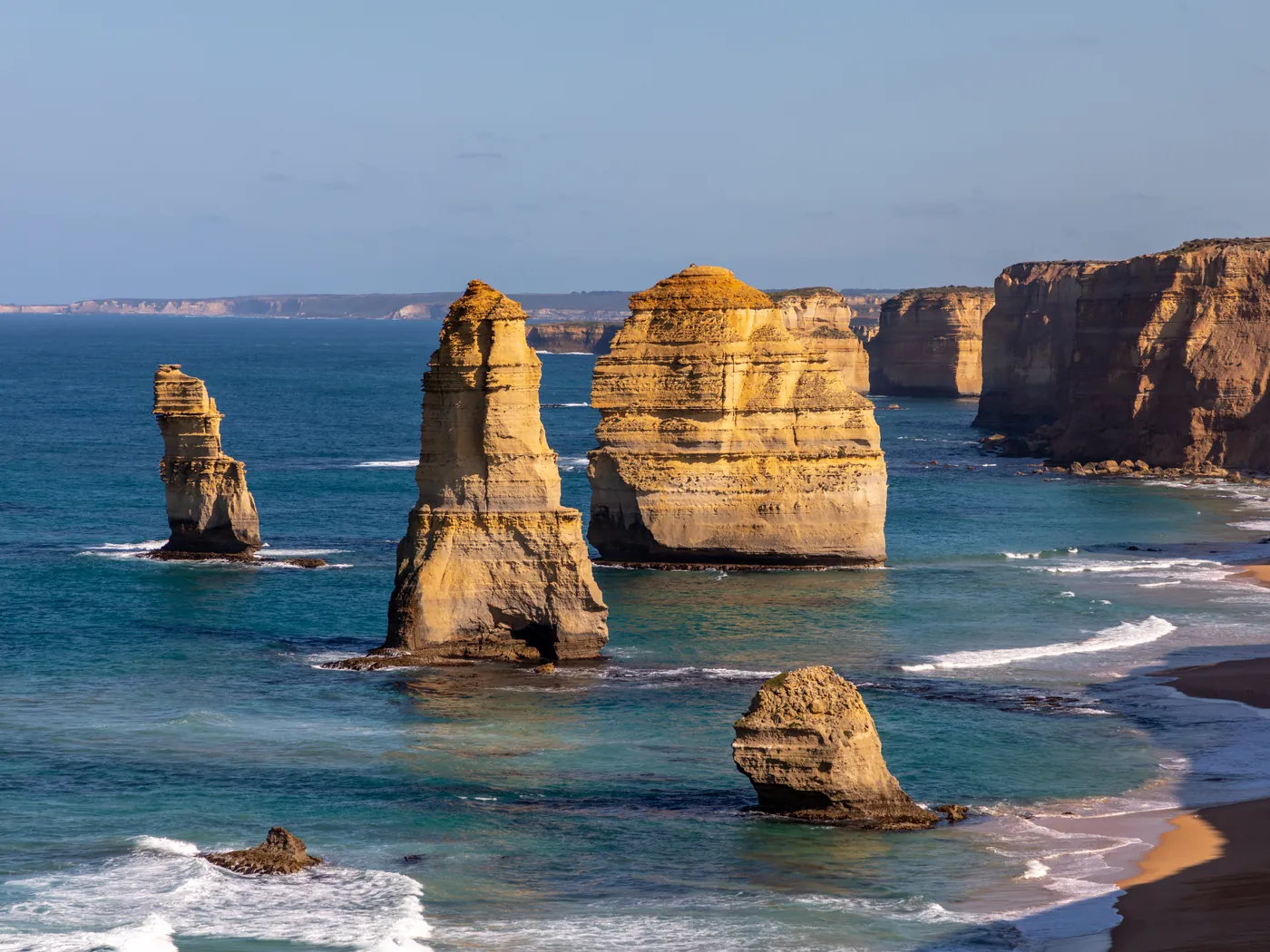 Limestone stacks of the Twelve Apostles near Princetown