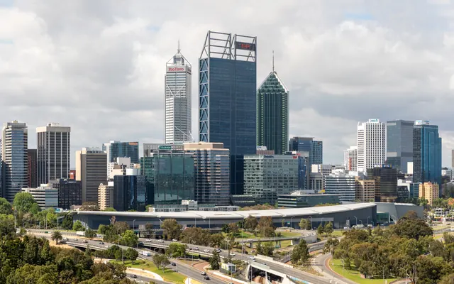 Perth city and the Swan River seen from Kings Park