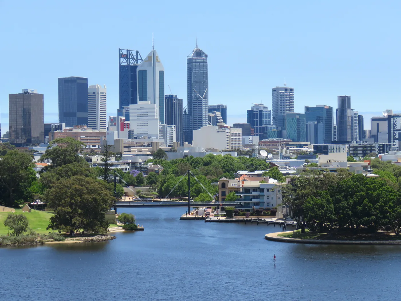 The Perth skyline across the Swan River