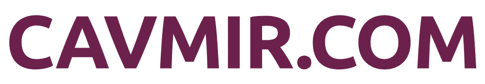 Cavmir wordmark in burgundy