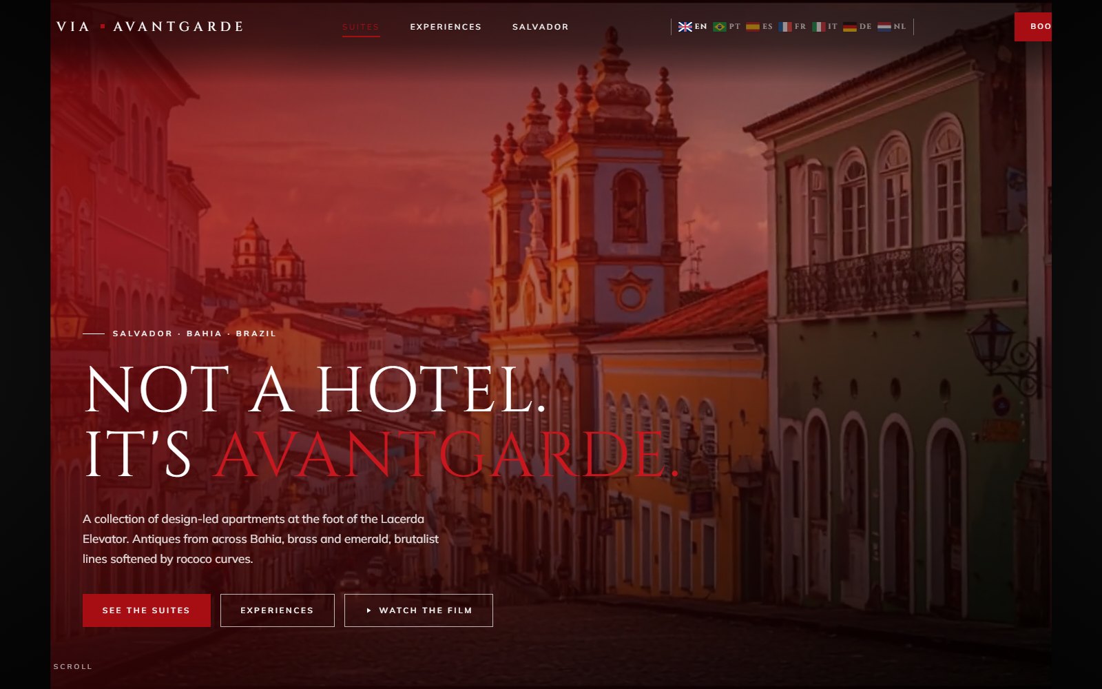 Home page of Via Avantgarde Suites, Salvador