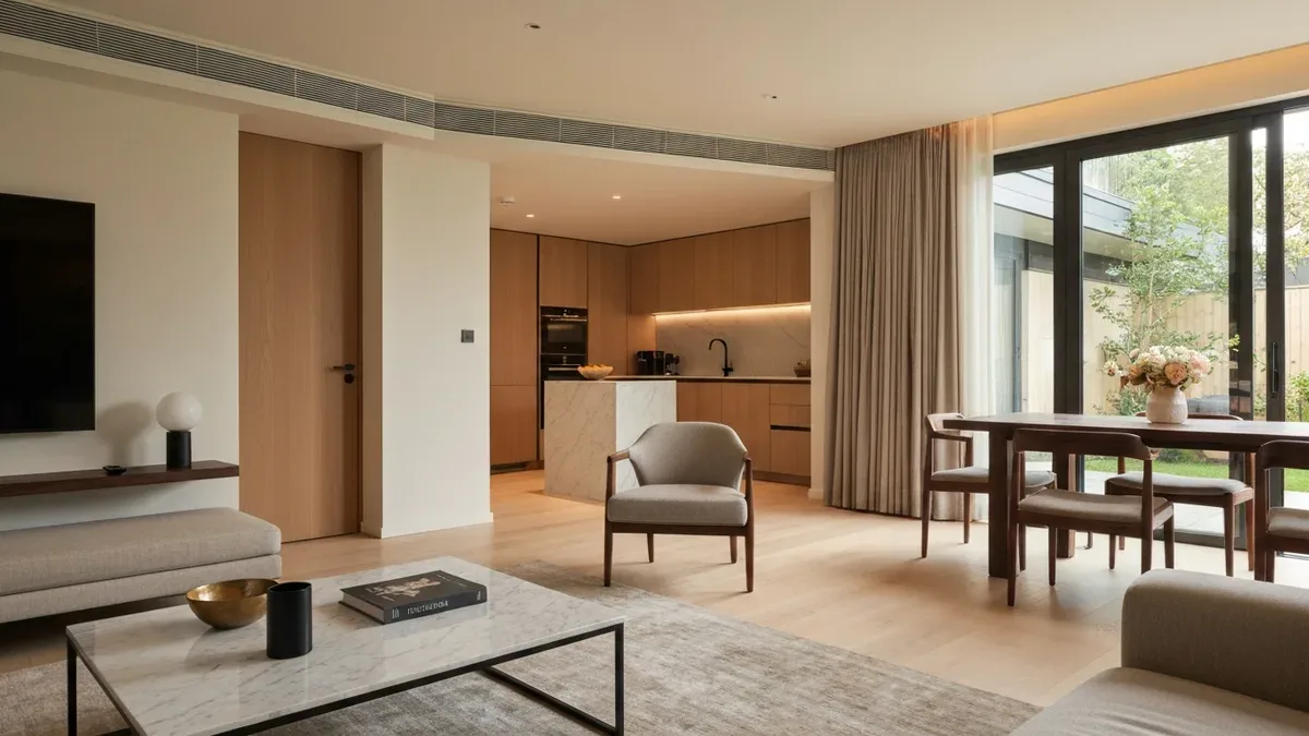 Beautifully designed welcome guide book open on luxury Airbnb property table