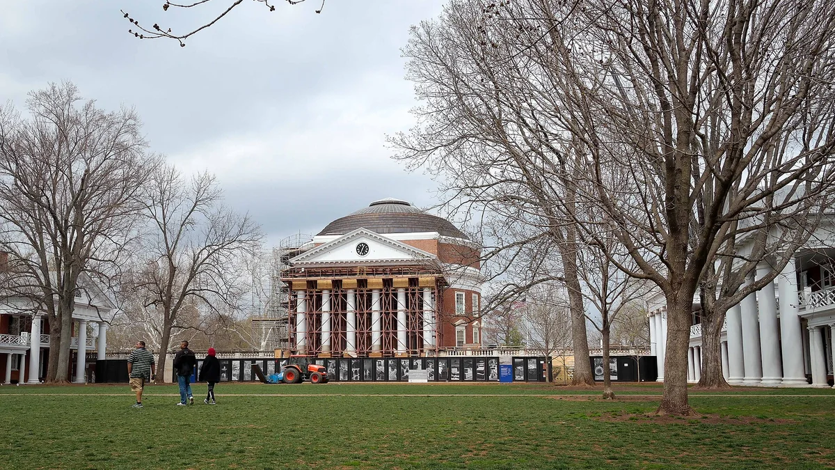 The Rotunda and the Lawn at the University of Virginia in Charlottesville