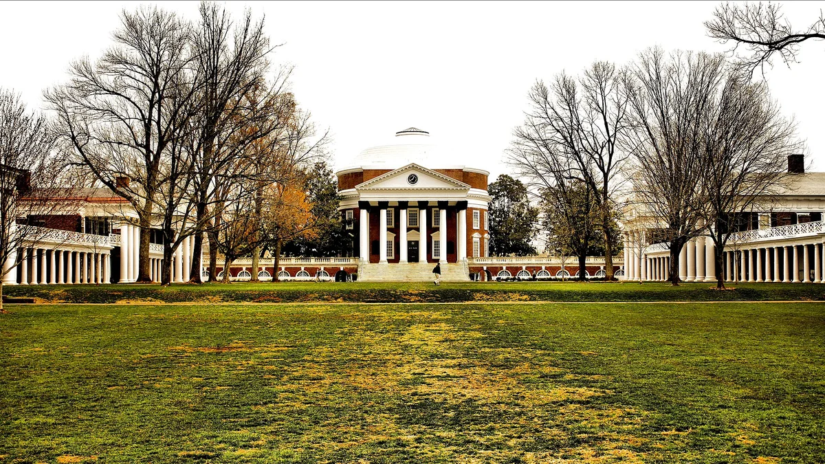 The Rotunda and the Lawn at the University of Virginia in Charlottesville