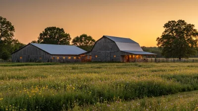 Charming farm stay Airbnb with rustic barn, vegetable garden, and mountain view