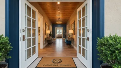 Branded Airbnb property with custom name sign above entrance