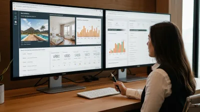 Multiple booking platform logos with STR property channel manager dashboard