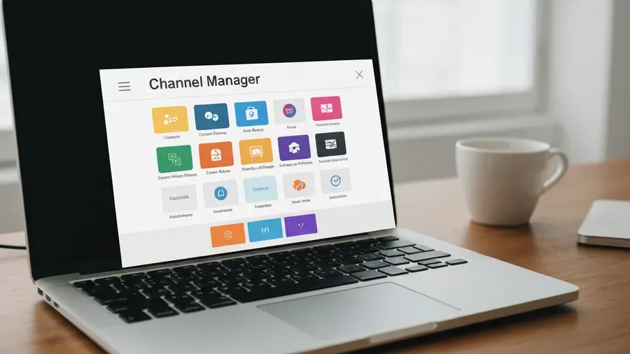 Channel manager dashboard showing bookings across multiple platforms