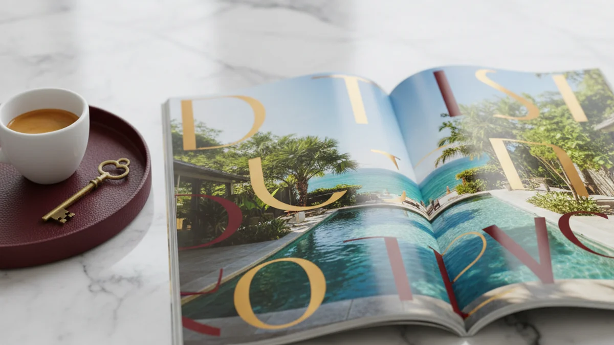 Luxury Airbnb property featured in editorial magazine spread
