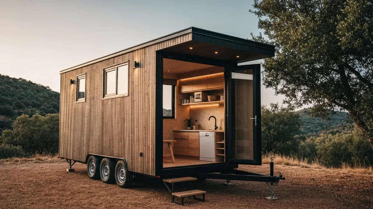 Charming tiny home Airbnb with loft bedroom and outdoor seating area