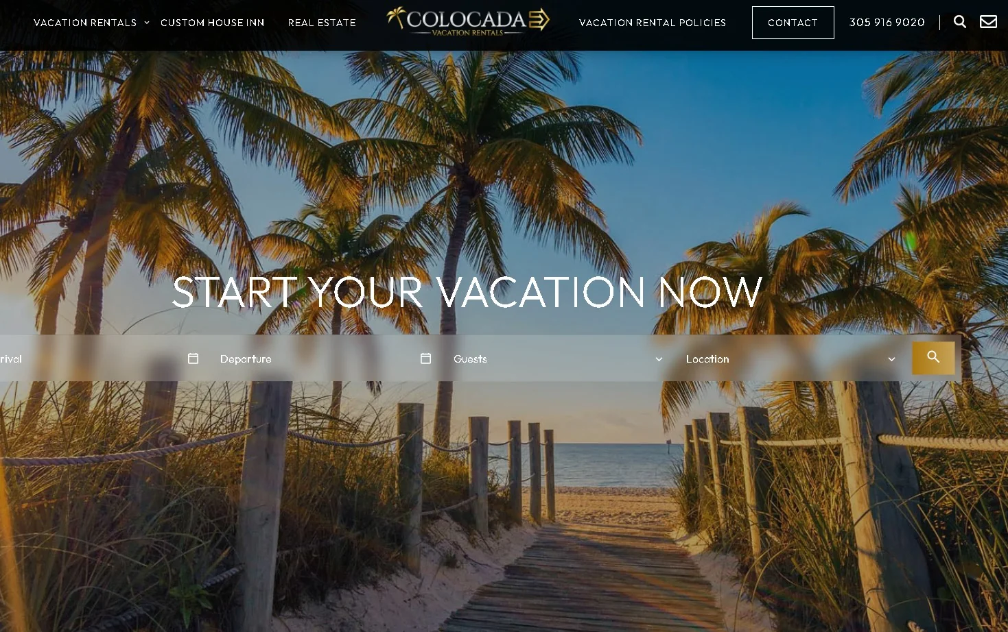 colocada.com direct-booking website homepage — Key West vacation rentals