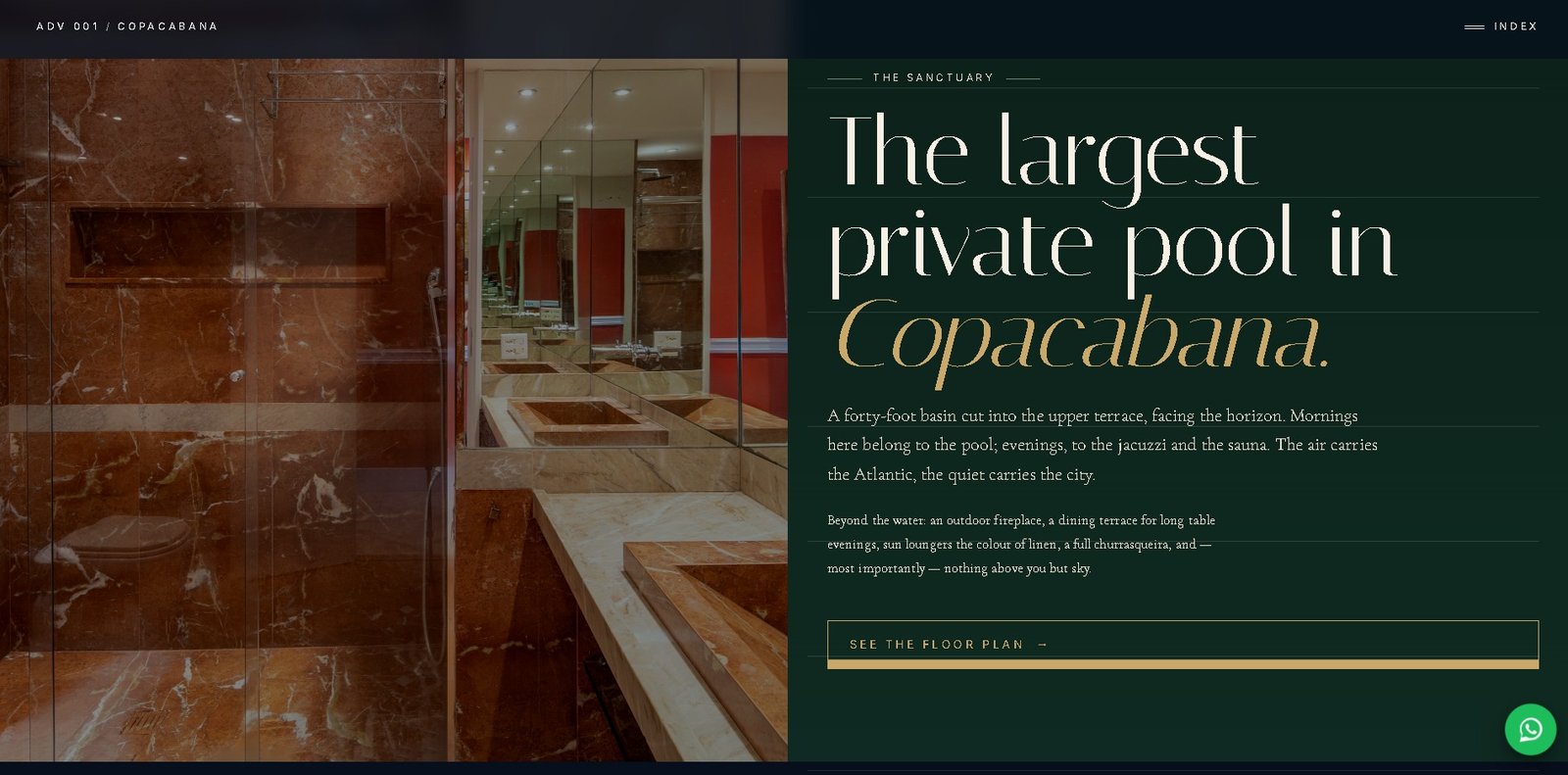 copacabanapenthouse.com homepage — ADV's flagship with the largest private pool in Copacabana