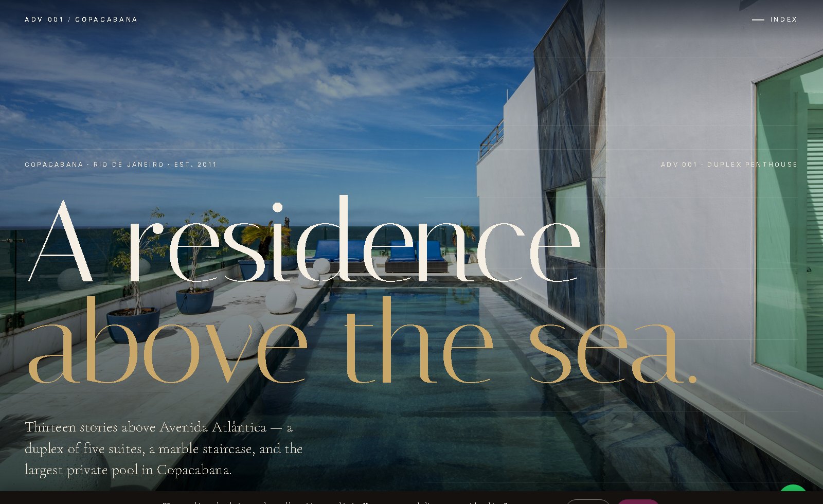 Copacabana penthouse website — a residence above the sea with the largest private pool in Copacabana