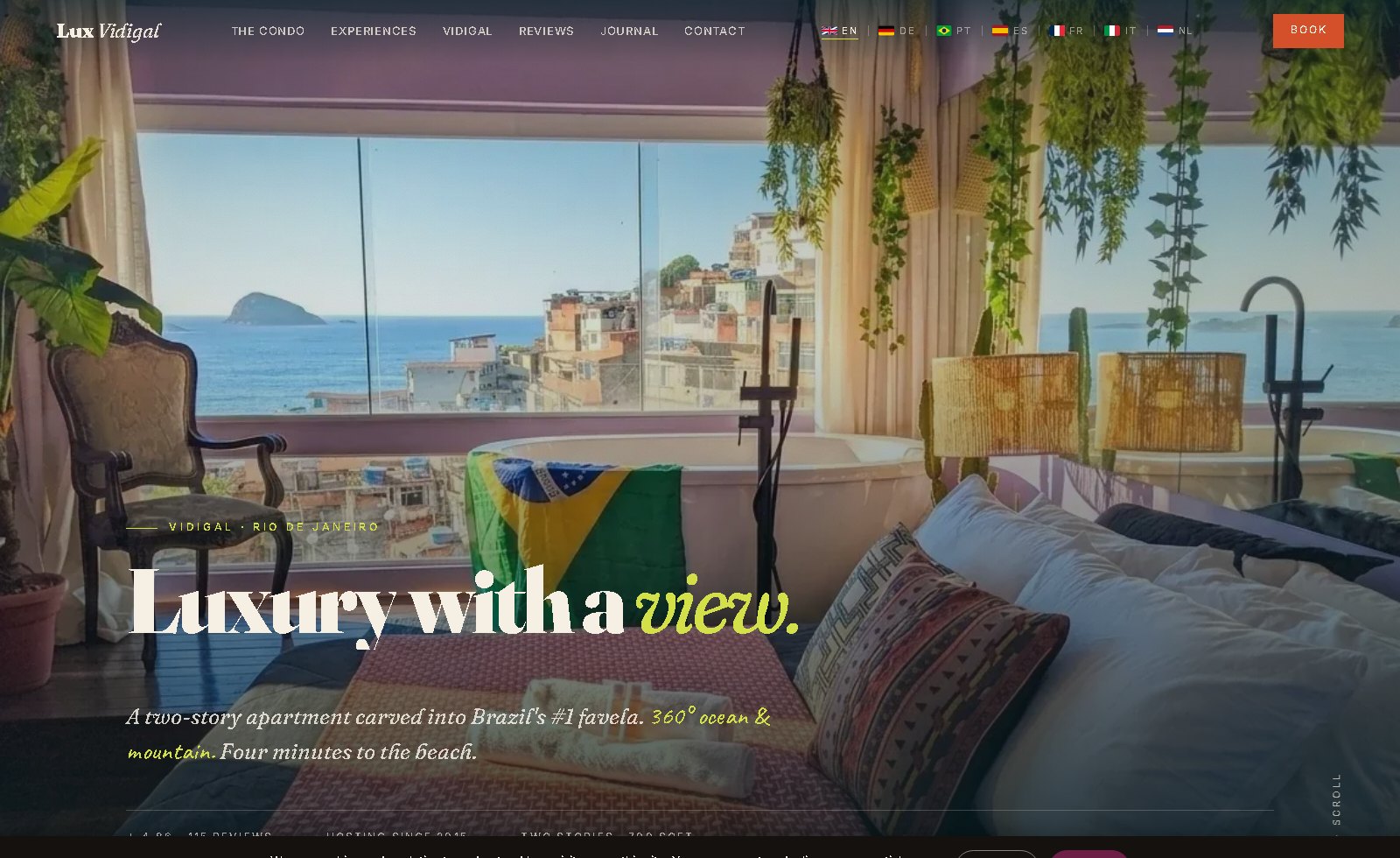 Lux Vidigal homepage — luxury with a view, 360-degree ocean and mountain
