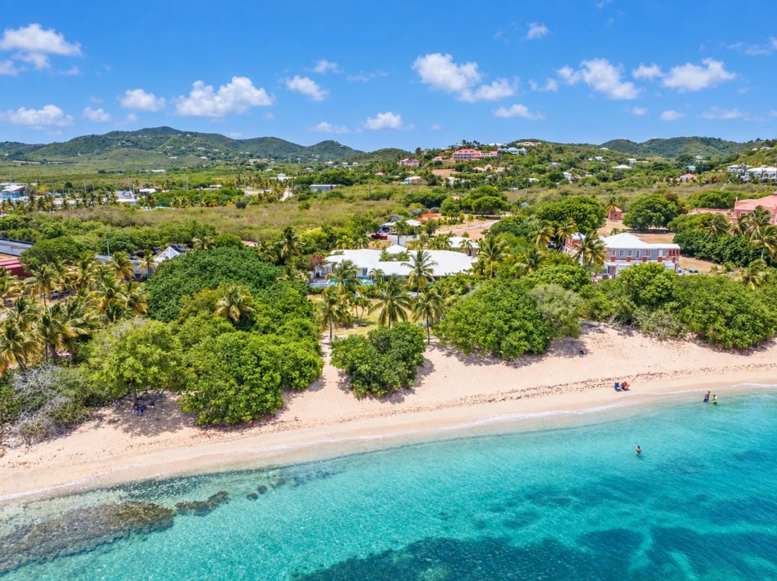 Shoy’s Beach House — the beach at Shoys from the air, near Christiansted, St. Croix