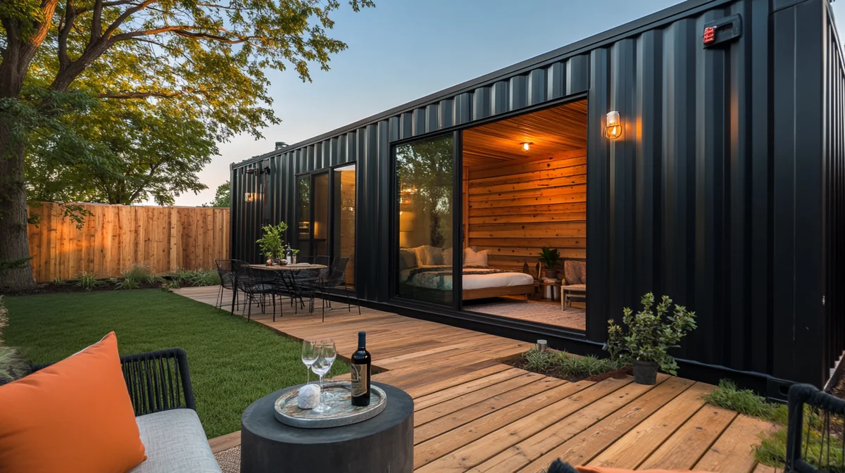 Modern container home Airbnb with minimalist design