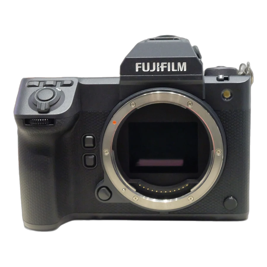Fujifilm GFX100 II — the camera reviewed in this guide, photographed against a plain background