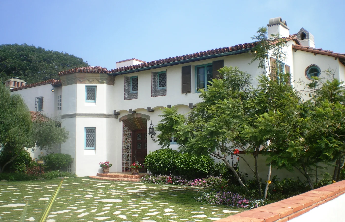 The Adamson House at Malibu Lagoon, built in 1929 and covered in decorative tile from the Rindge family's Malibu Potteries