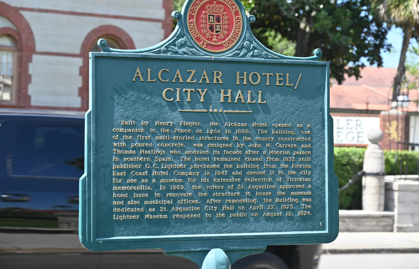 The Alcazar Hotel in St. Augustine, Henry Flagler's second grand hotel, today the Lightner Museum