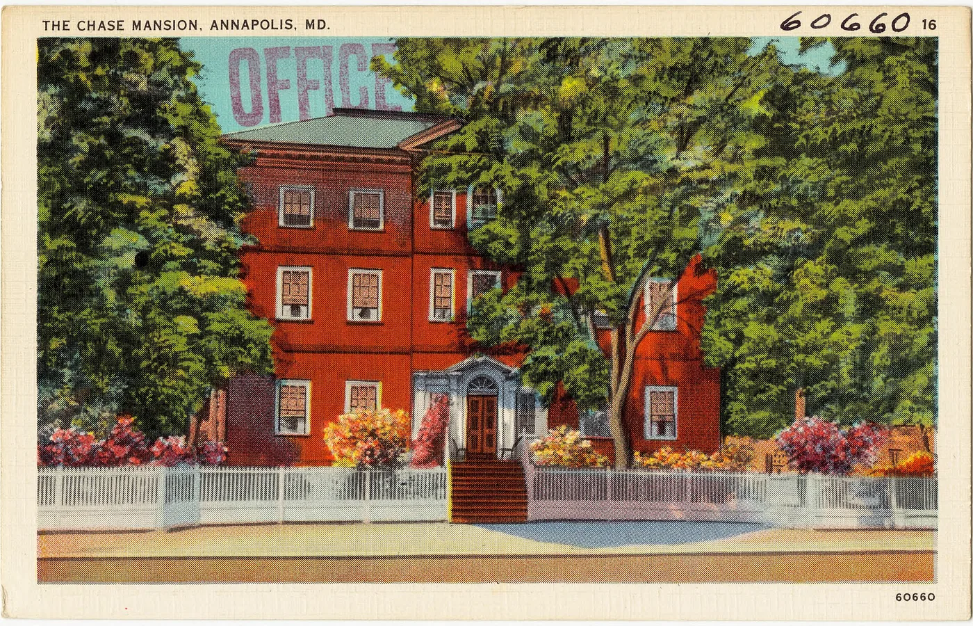 Large-letter linen postcard reading Greetings from Annapolis, Maryland, Home of the U.S. Naval Academy