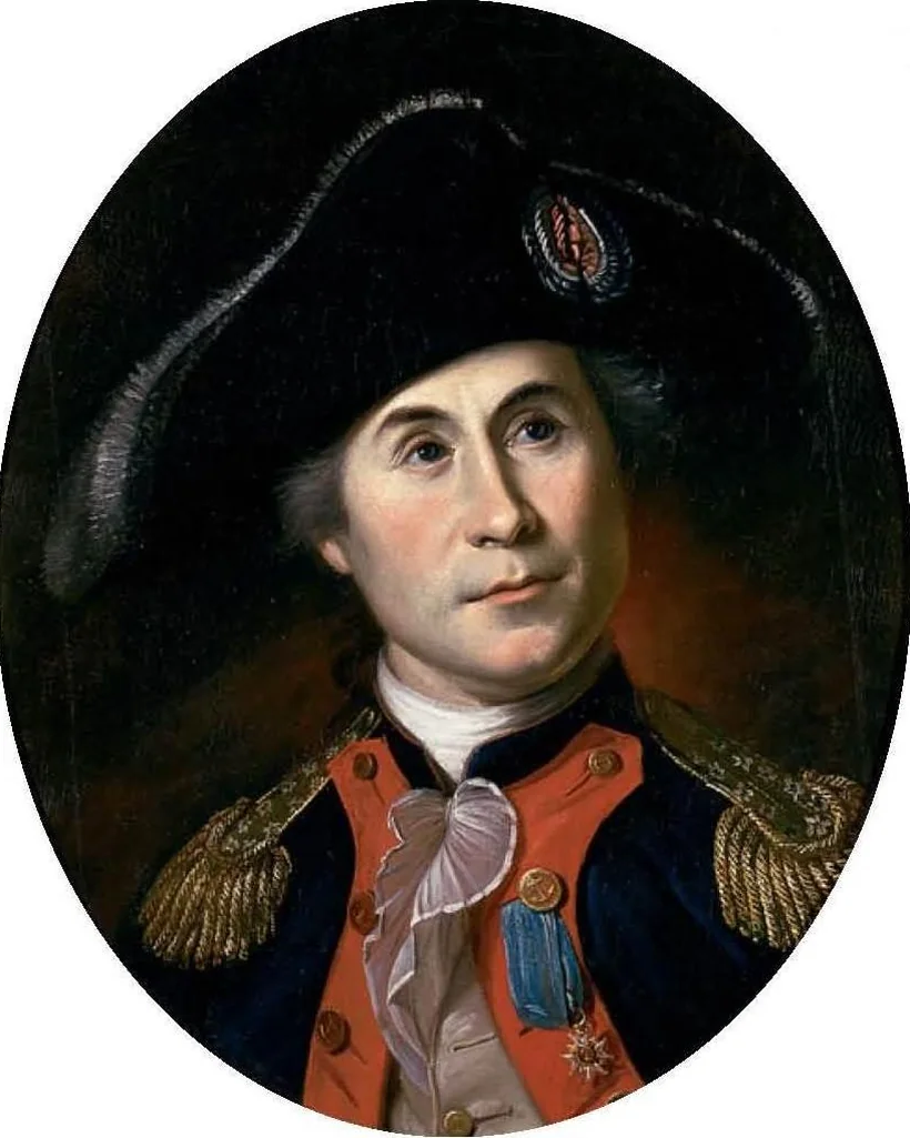 John Paul Jones, painted by Charles Willson Peale around 1781; his crypt beneath the Naval Academy chapel draws visitors to Annapolis