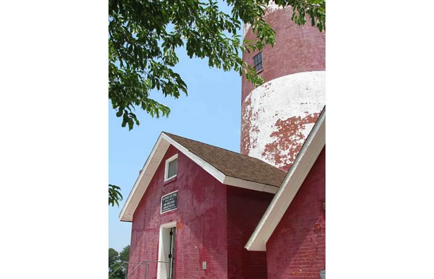 The red-and-white Assateague Lighthouse of 1867 on Assateague Island near Chincoteague