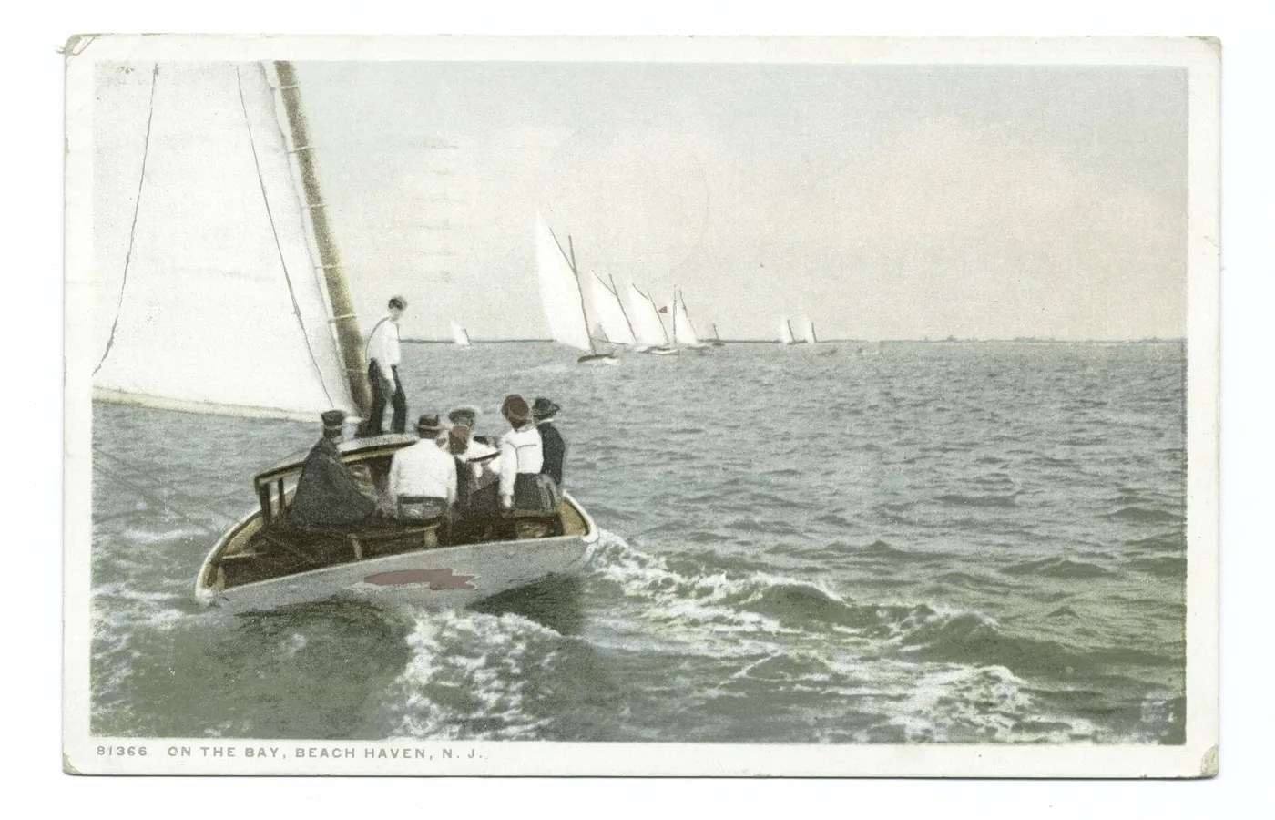 Vintage postcard of beachfront homes at Beach Haven on Long Beach Island, New Jersey