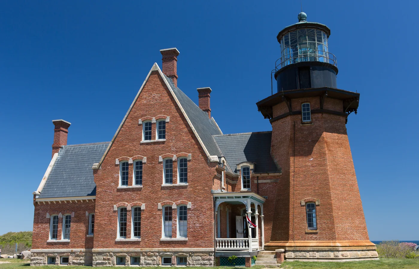 The 1875 Block Island Southeast Lighthouse on Mohegan Bluffs