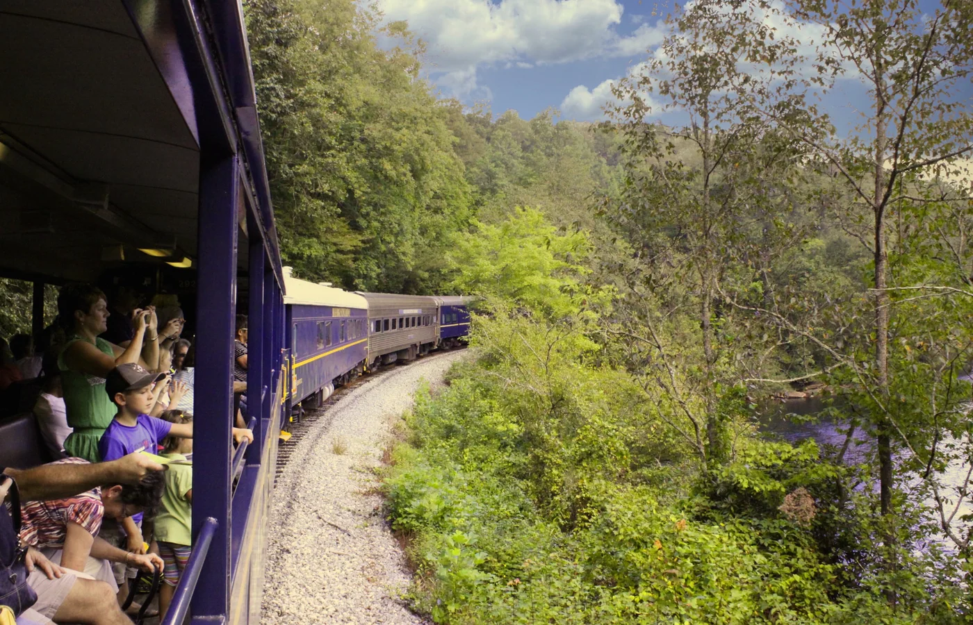 The Blue Ridge Scenic Railway excursion train in Blue Ridge, Georgia