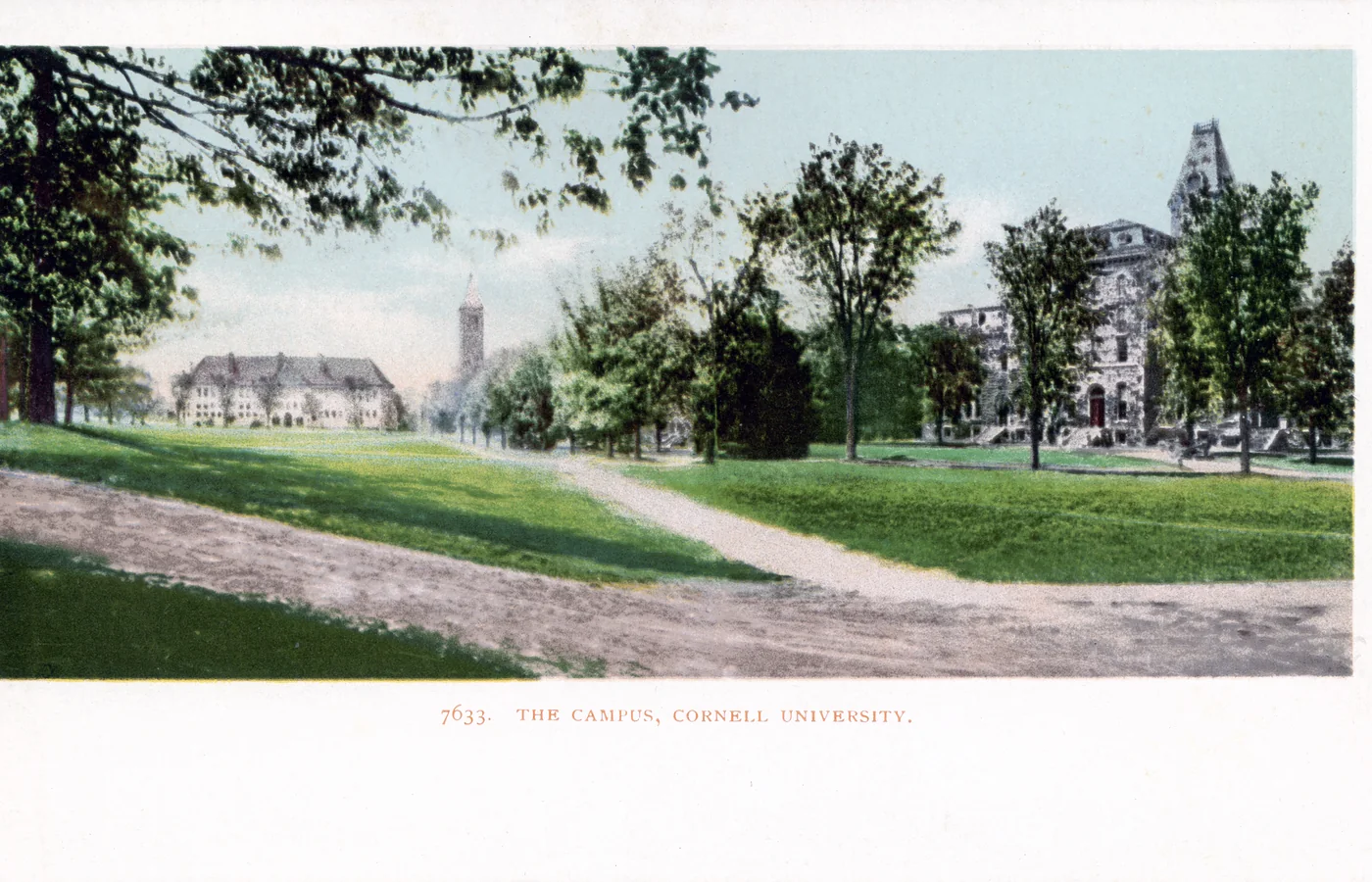 View of the Arts Quadrangle at Cornell University in 1900, photographed by the Detroit Publishing Company