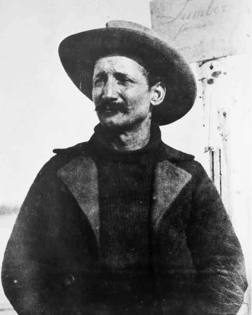 Portrait of Felix Pedro, the prospector whose 1902 gold strike founded Fairbanks and the visitor economy that followed