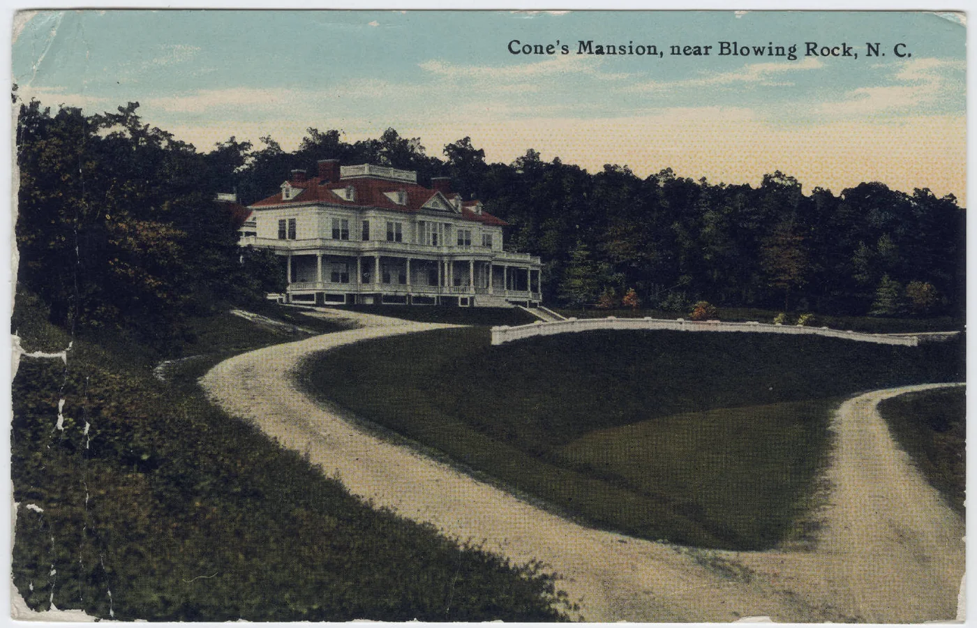 Postcard of Moses Cone's Flat Top Manor near Blowing Rock, North Carolina, printed in 1911