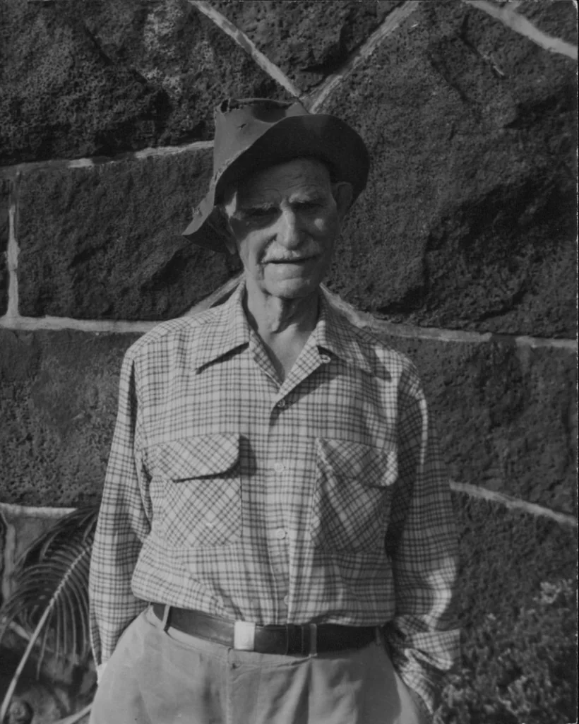 Portrait of George Lycurgus, the Greek-born hotelier who ran the Volcano House at Kilauea from 1895 and promoted Hawaii volcano tourism for 65 years