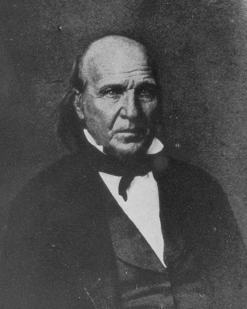 Portrait of George C. Yount, the settler who planted Napa Valley's first grapevines in the 1830s and gave Yountville its name