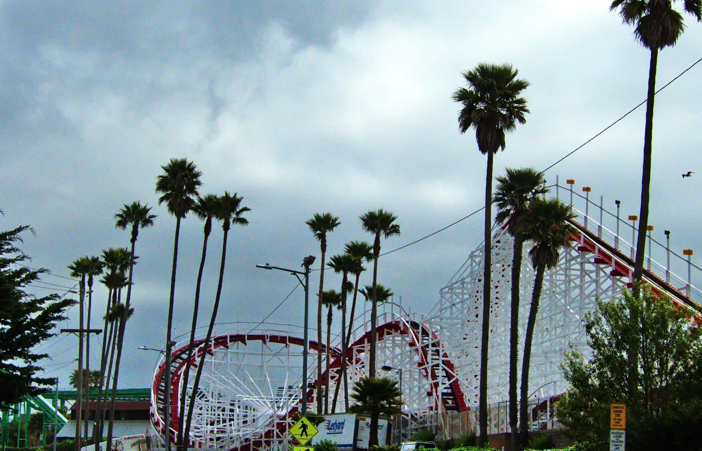 The 1924 Giant Dipper wooden roller coaster at the Santa Cruz Beach Boardwalk, a National Historic Landmark