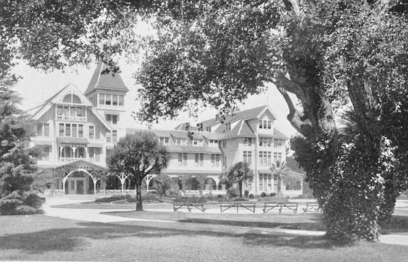 The Hotel Del Monte near Monterey, opened 1880 by the Pacific Improvement Company as the grandest resort on the West Coast