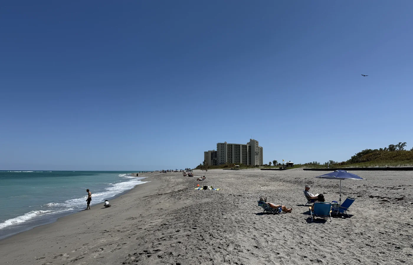 The Atlantic Ocean beach at Jupiter Beach Park, Florida, just south of the Jupiter Inlet