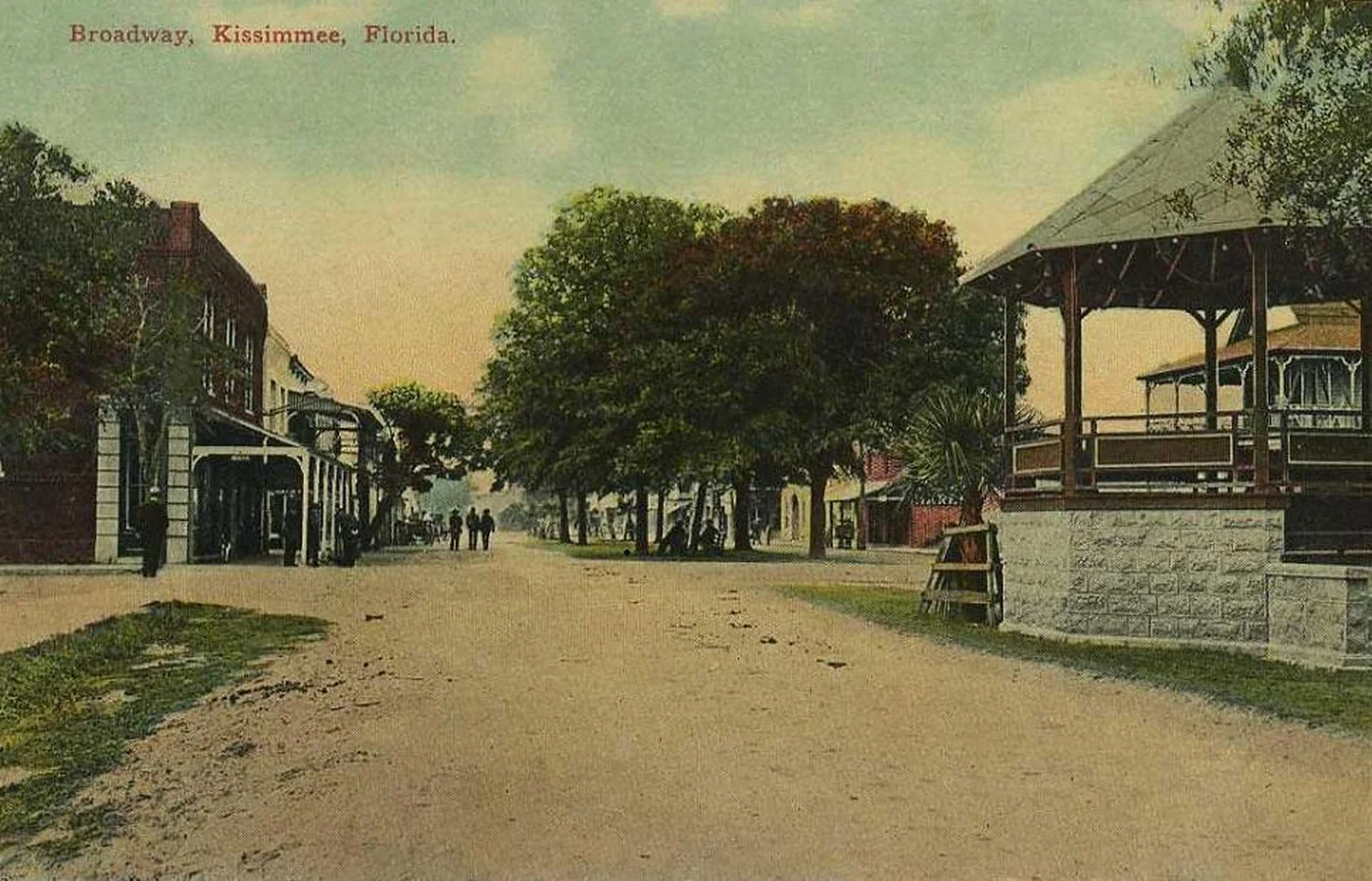 A historic photograph of Broadway Avenue in downtown Kissimmee, Florida