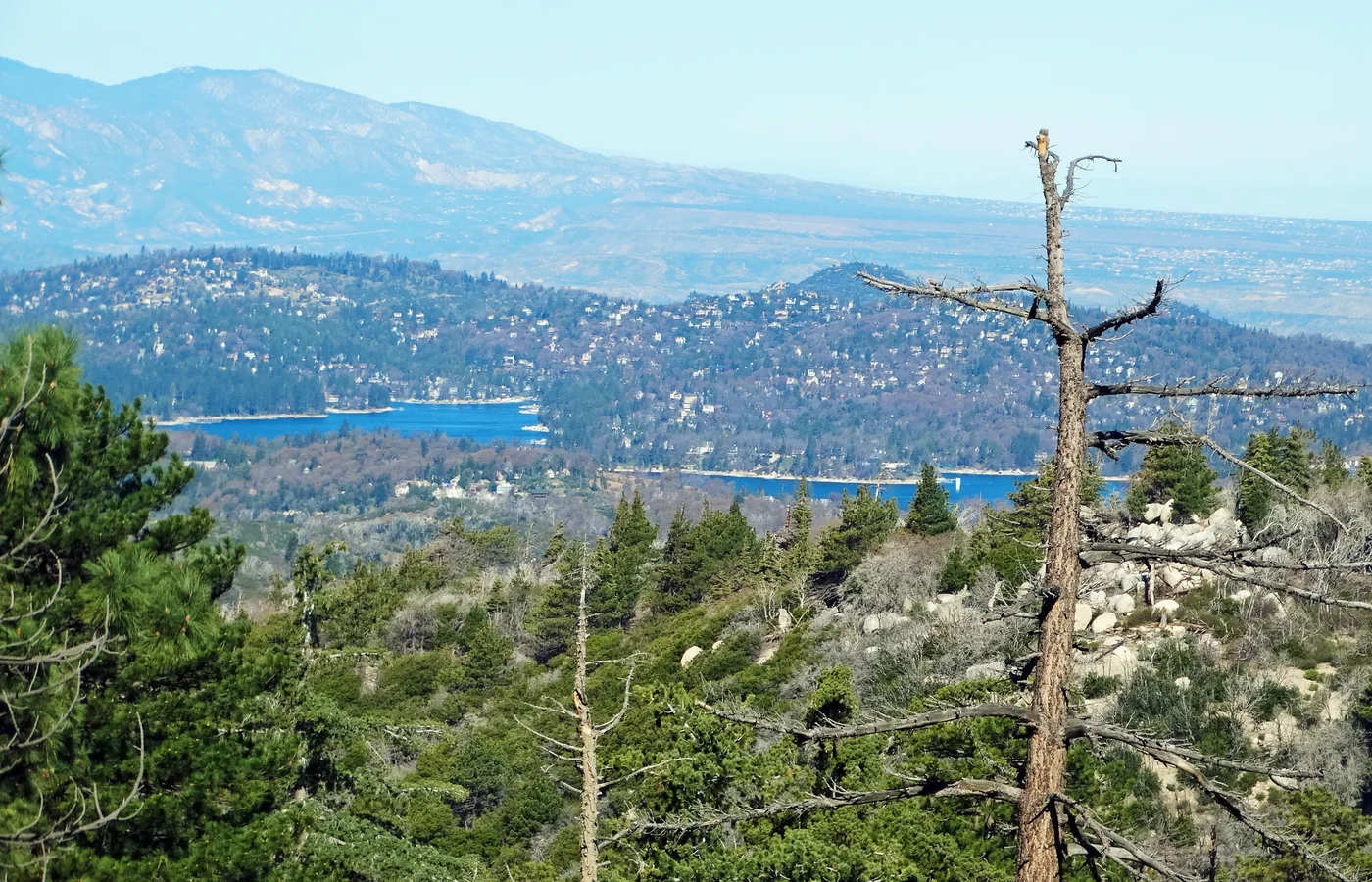 Lake Arrowhead, the private alpine resort lake in the San Bernardino Mountains
