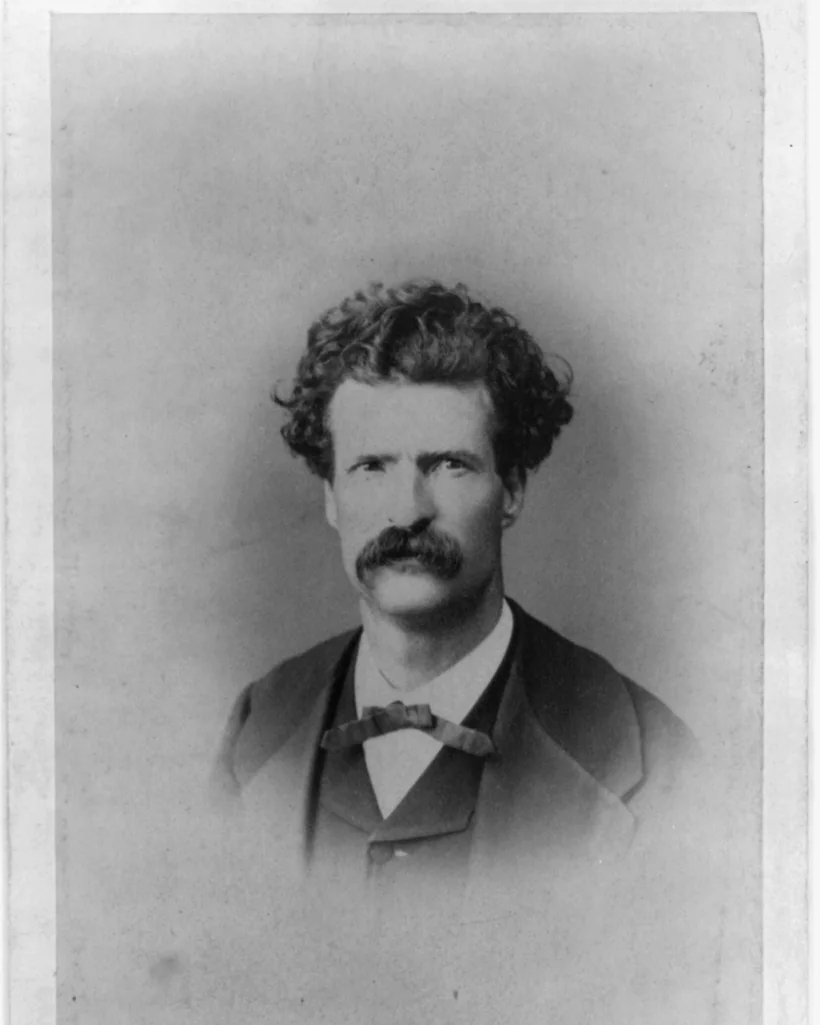 Portrait of Mark Twain, whose 1872 book Roughing It publicized Lake Tahoe to American readers