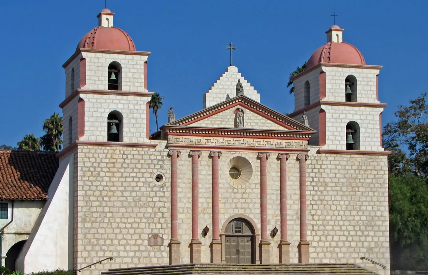 Mission Santa Barbara, the 'Queen of the Missions,' whose twin towers set the Spanish style the whole city later adopted