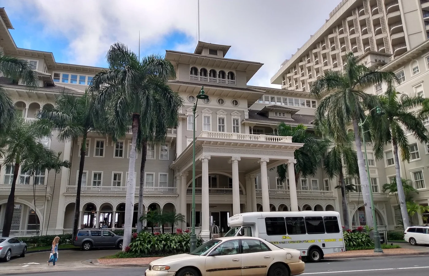 The Moana Hotel on Kalakaua Avenue, the Beaux-Arts hotel that opened in 1901 as Waikiki's first grand hotel