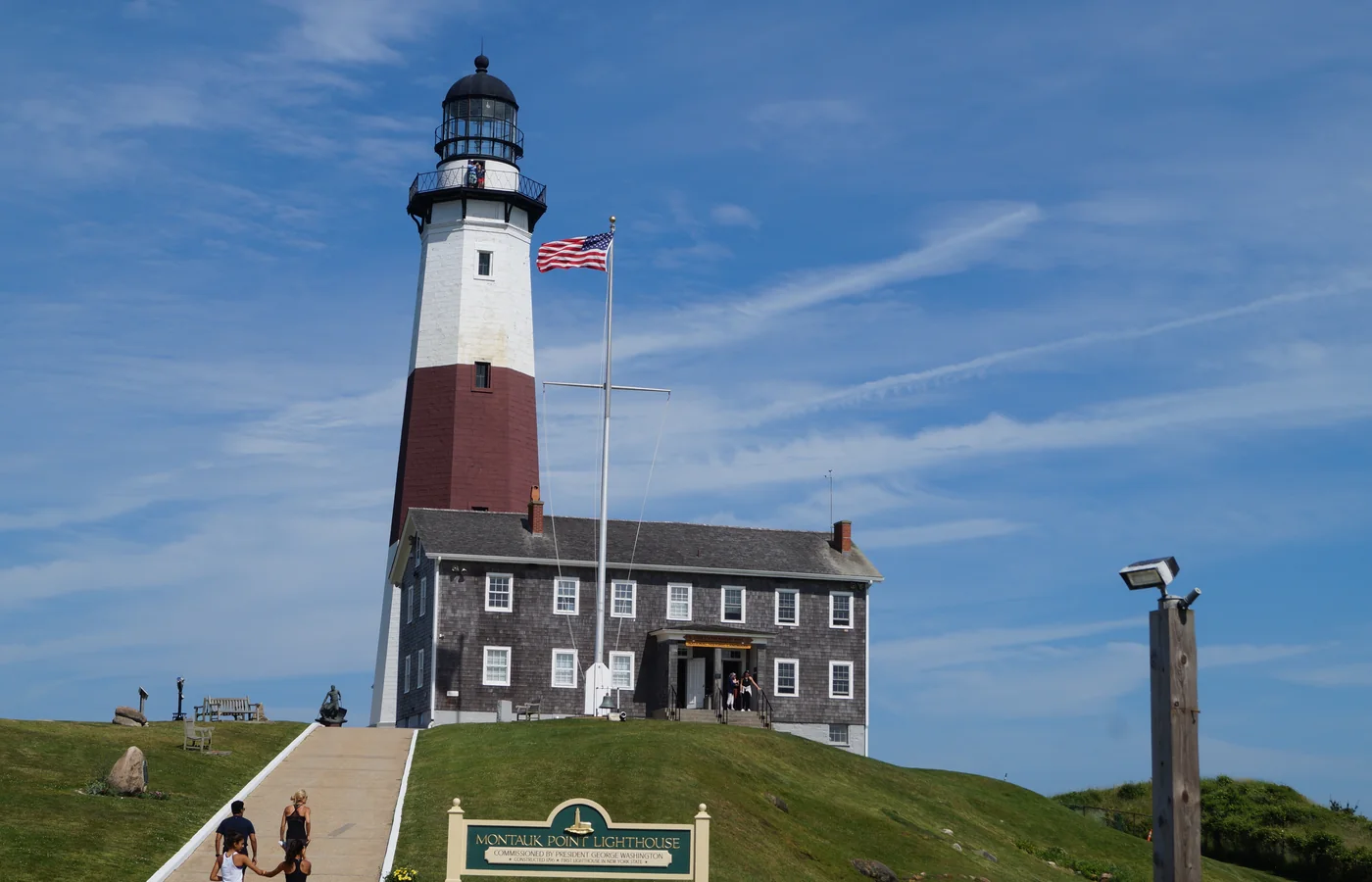 The Montauk Point Lighthouse at the eastern tip of Long Island, completed in 1796