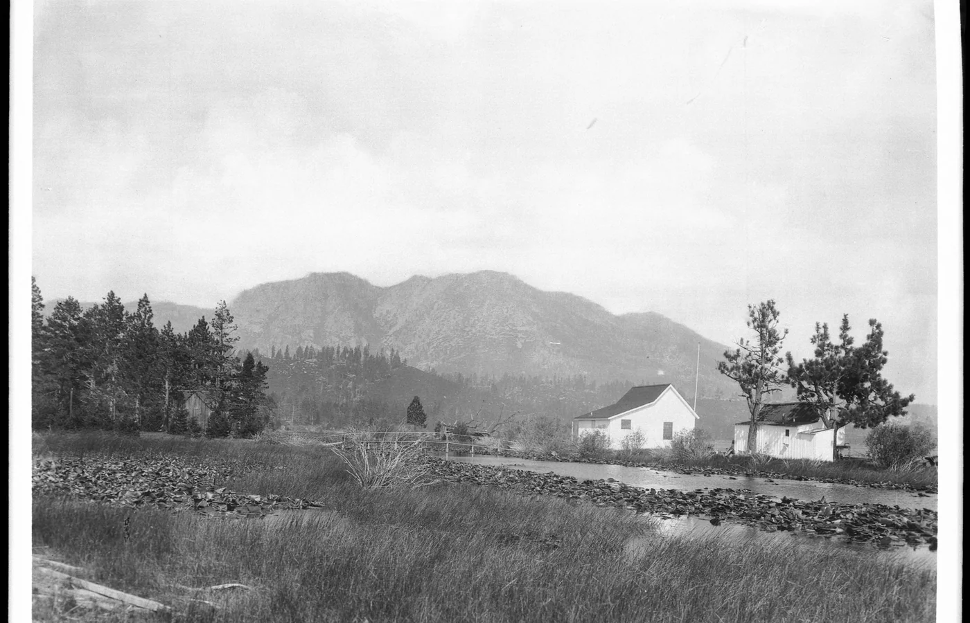 Mount Tallac above Lake Tahoe's south shore around 1900, the peak that named Lucky Baldwin's Tallac House resort