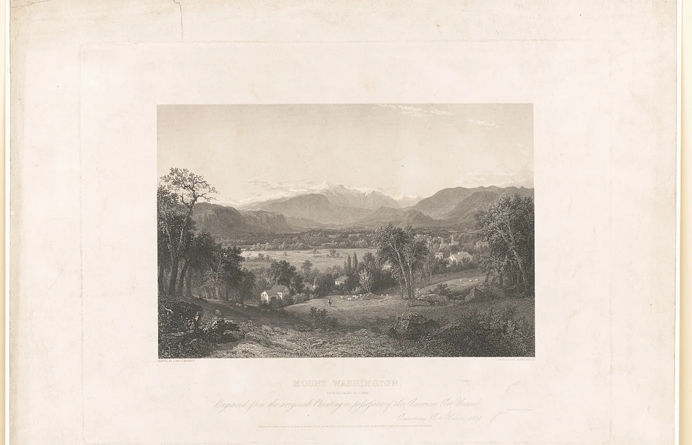 James Smillie engraving after John Frederick Kensett's 1851 painting Mount Washington from the Valley of Conway