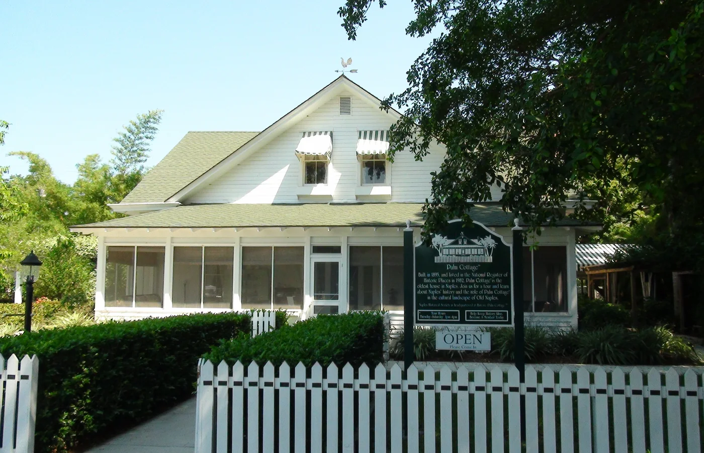 Historic Palm Cottage in Naples, Florida, the town's oldest house, built in 1895