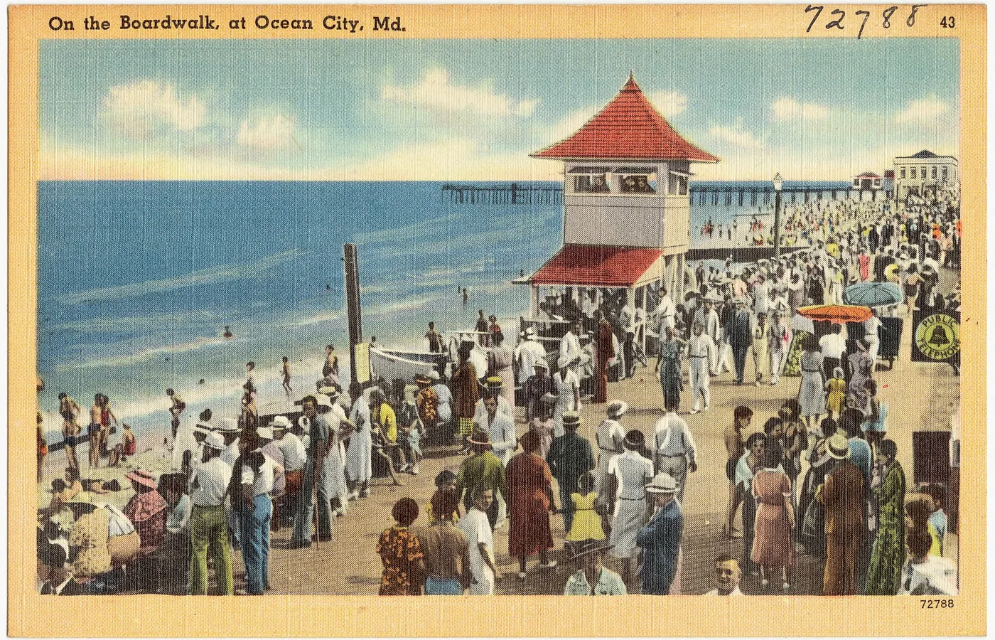 Large-letter linen postcard reading Greetings from Ocean City, Maryland