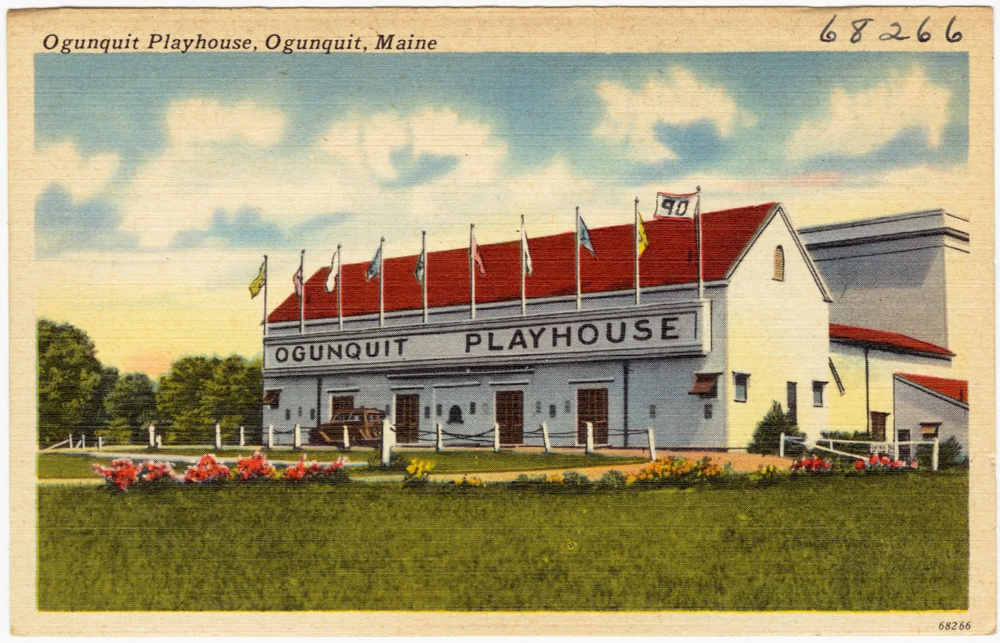 Vintage postcard of the Ogunquit Playhouse in Ogunquit, Maine