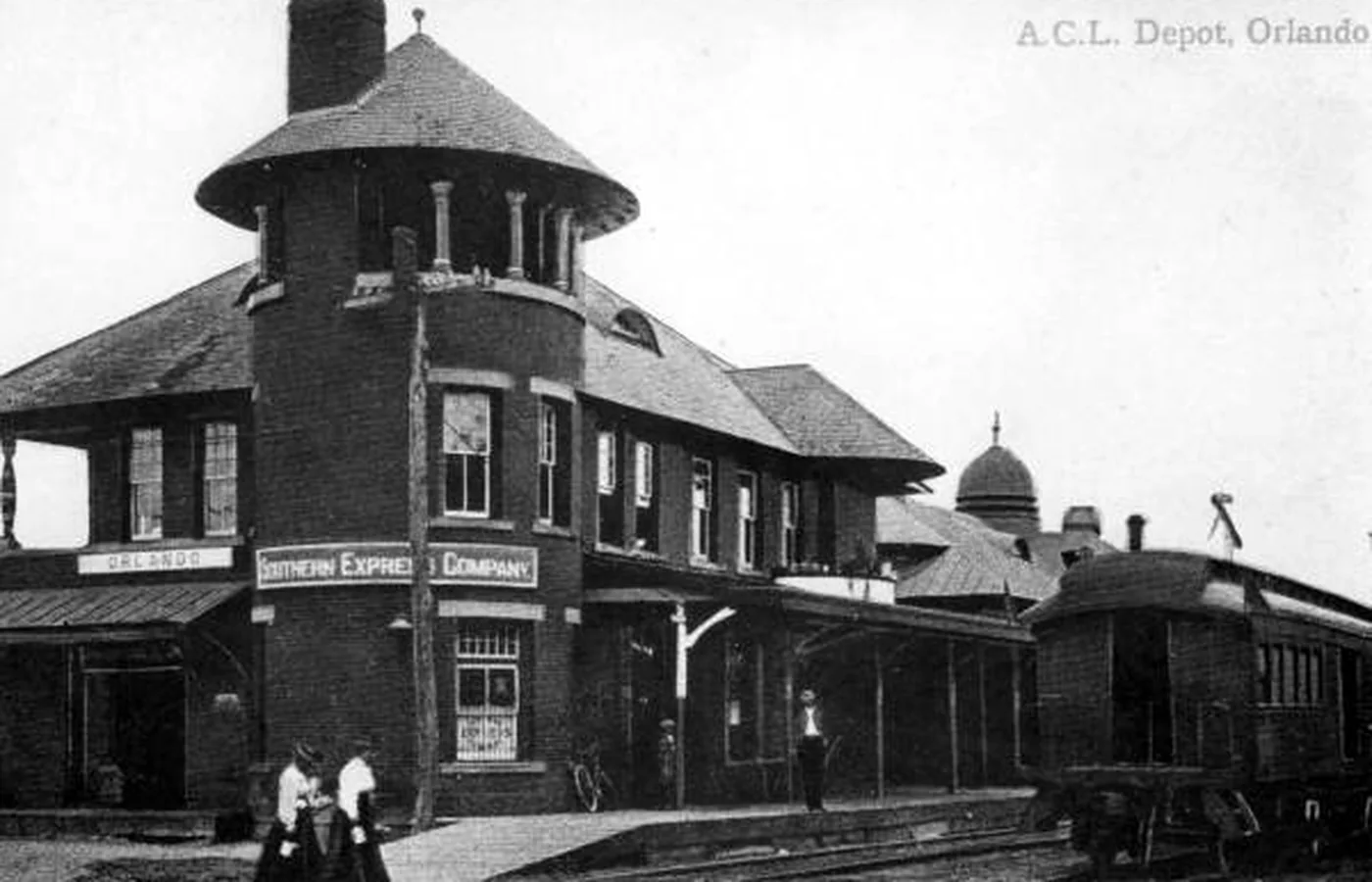 The historic Orlando railroad depot on Church Street, Orlando, Florida
