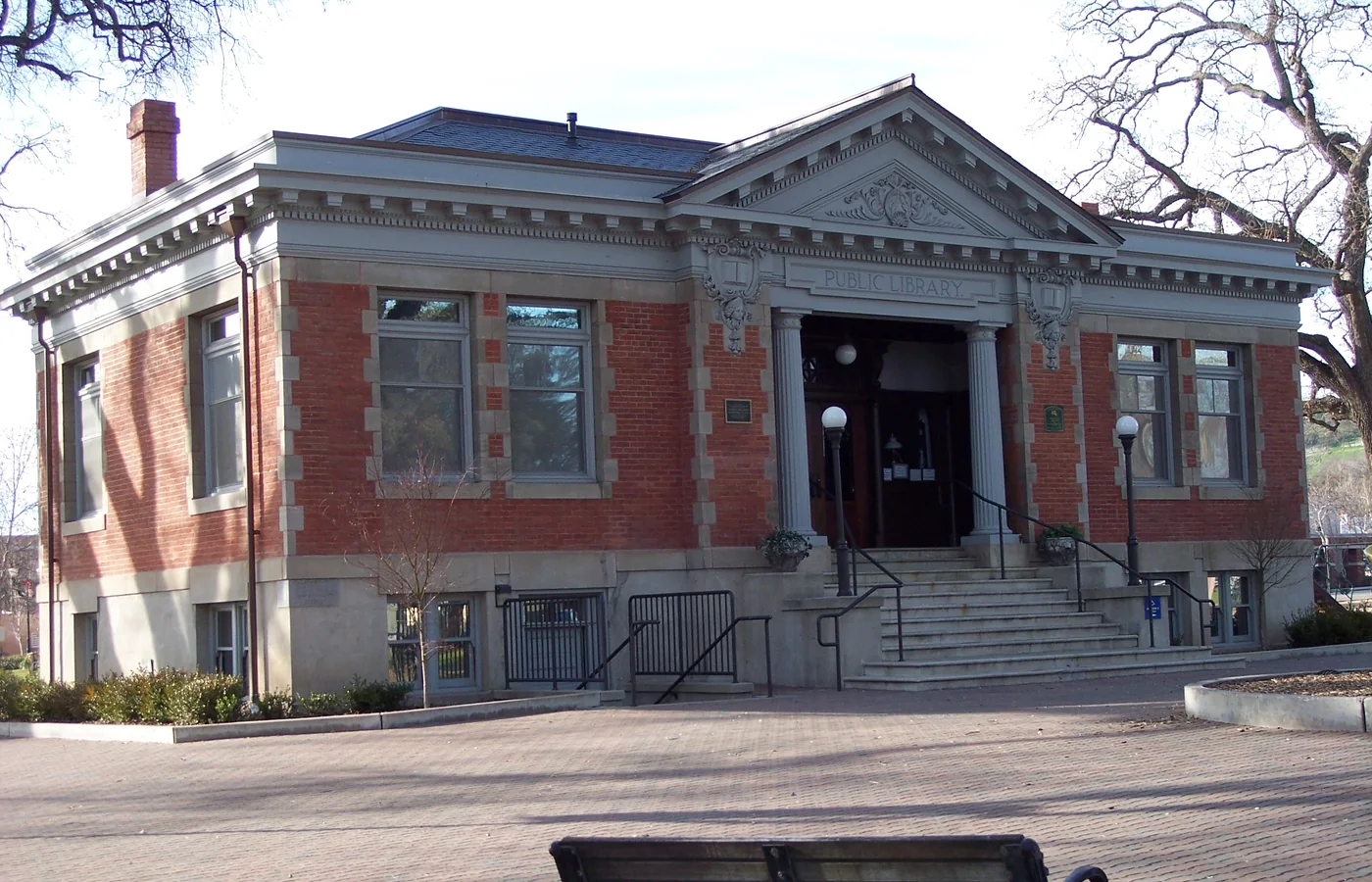 The 1908 Carnegie Library building in the Downtown City Park at the center of Paso Robles